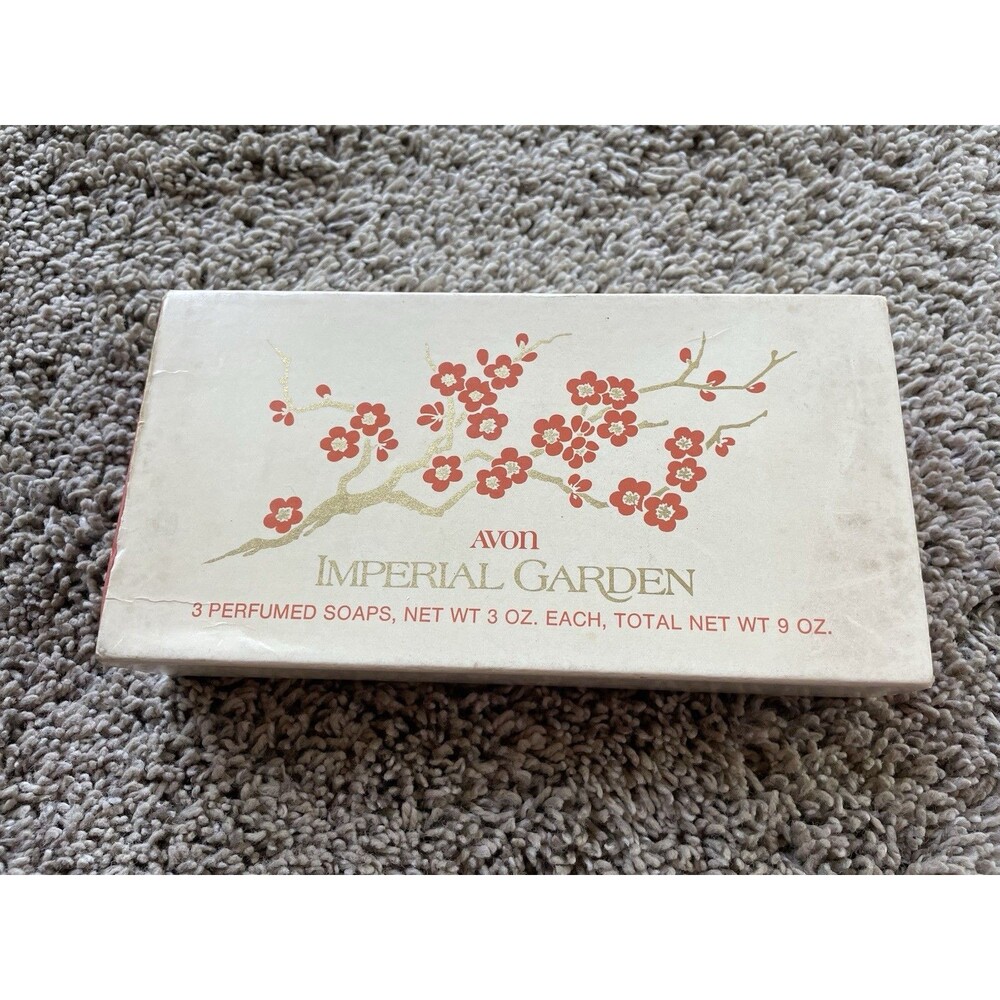 VTG Avon Imperial Garden 1970s Collectible Vanity Soap Display Set w/ Box